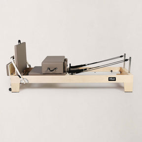 FOLD STUDIO Reformer with premium hardwood frame and vegan-friendly upholstery for home or studio use.
