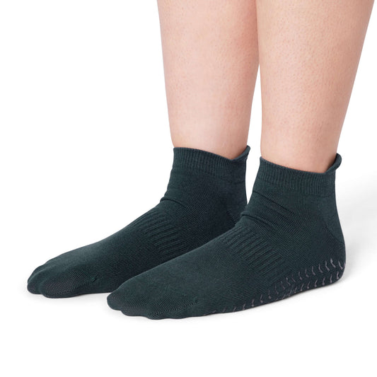 Pilates Low Rise Grip Socks - Forest Green
