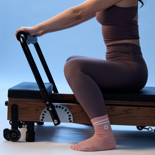 Crew Sporty Stripes Pilates Grip Socks - Rose Pink