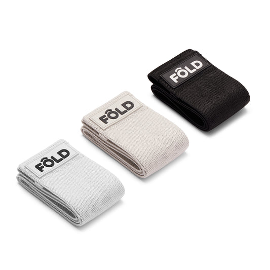 Pilates Resistance Bands Bundle - White, Timberwolf Grey, Black