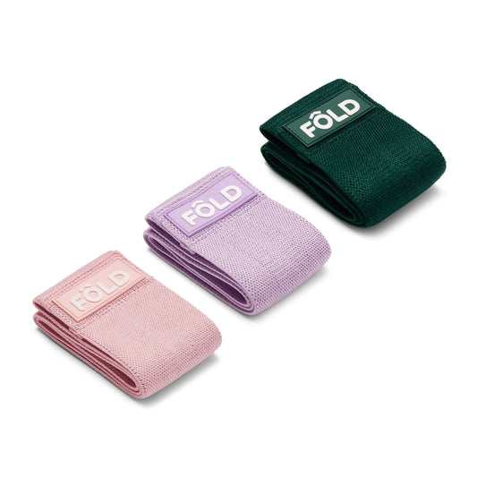 Pilates Resistance Bands Bundle - Rose Pink, Thistle Purple, Forest Green