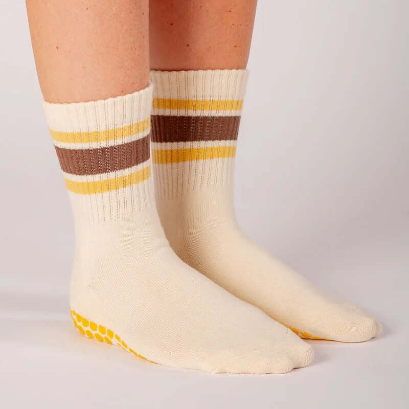 Grip Socks - Honey & Cacao Stripe