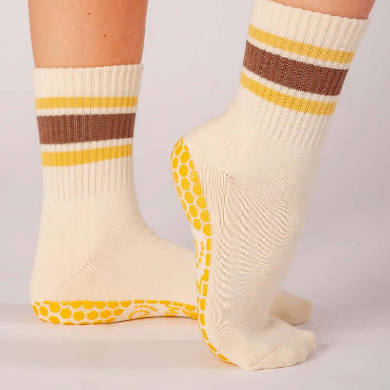Grip Socks - Honey & Cacao Stripe