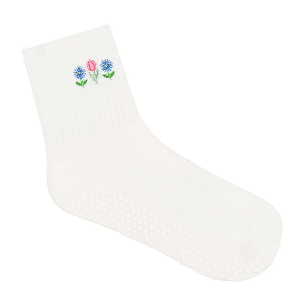 MoveActive Crew Non Slip Grip Socks - Meadow Bloom