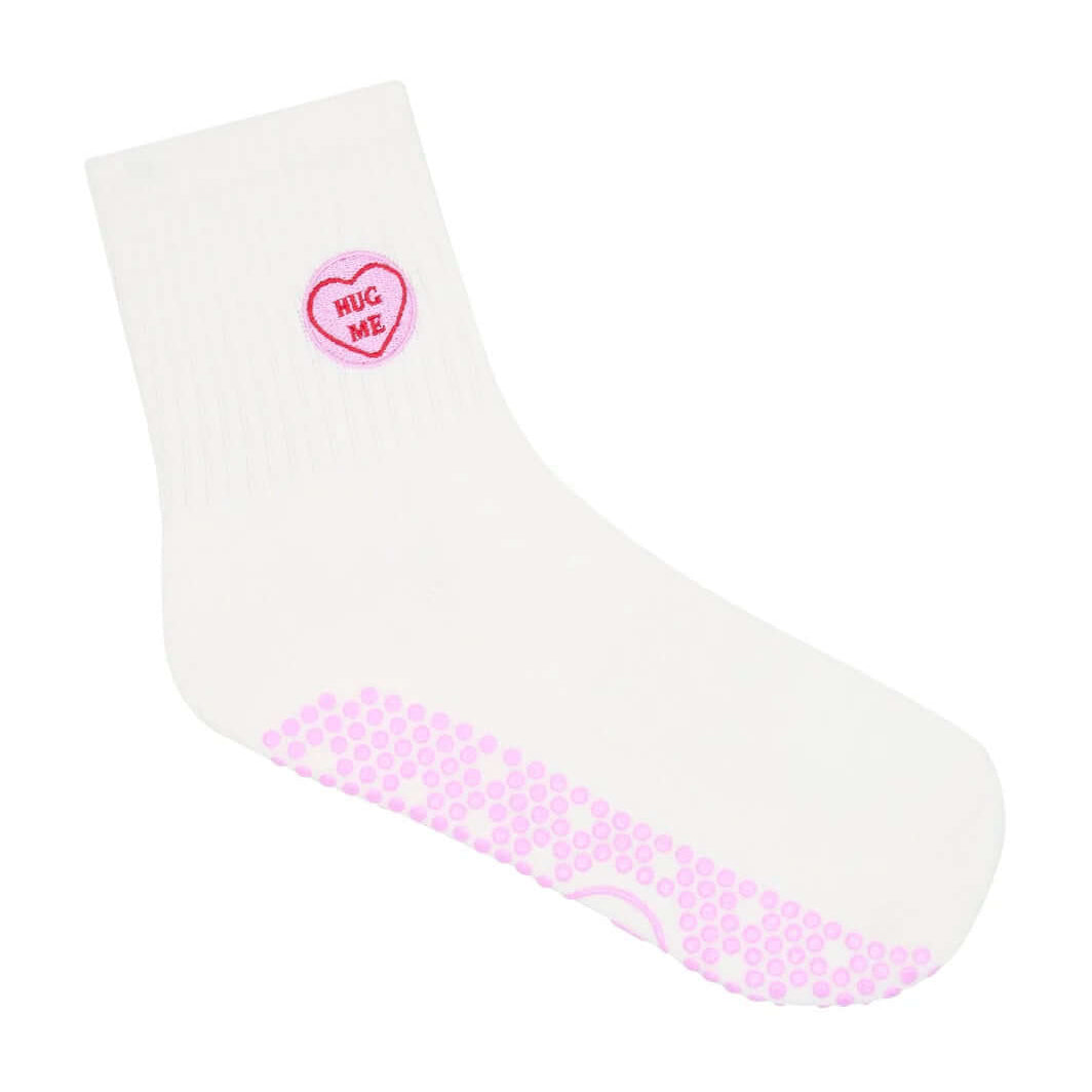 MoveActive Crew Non Slip Grip Socks - Hug Me