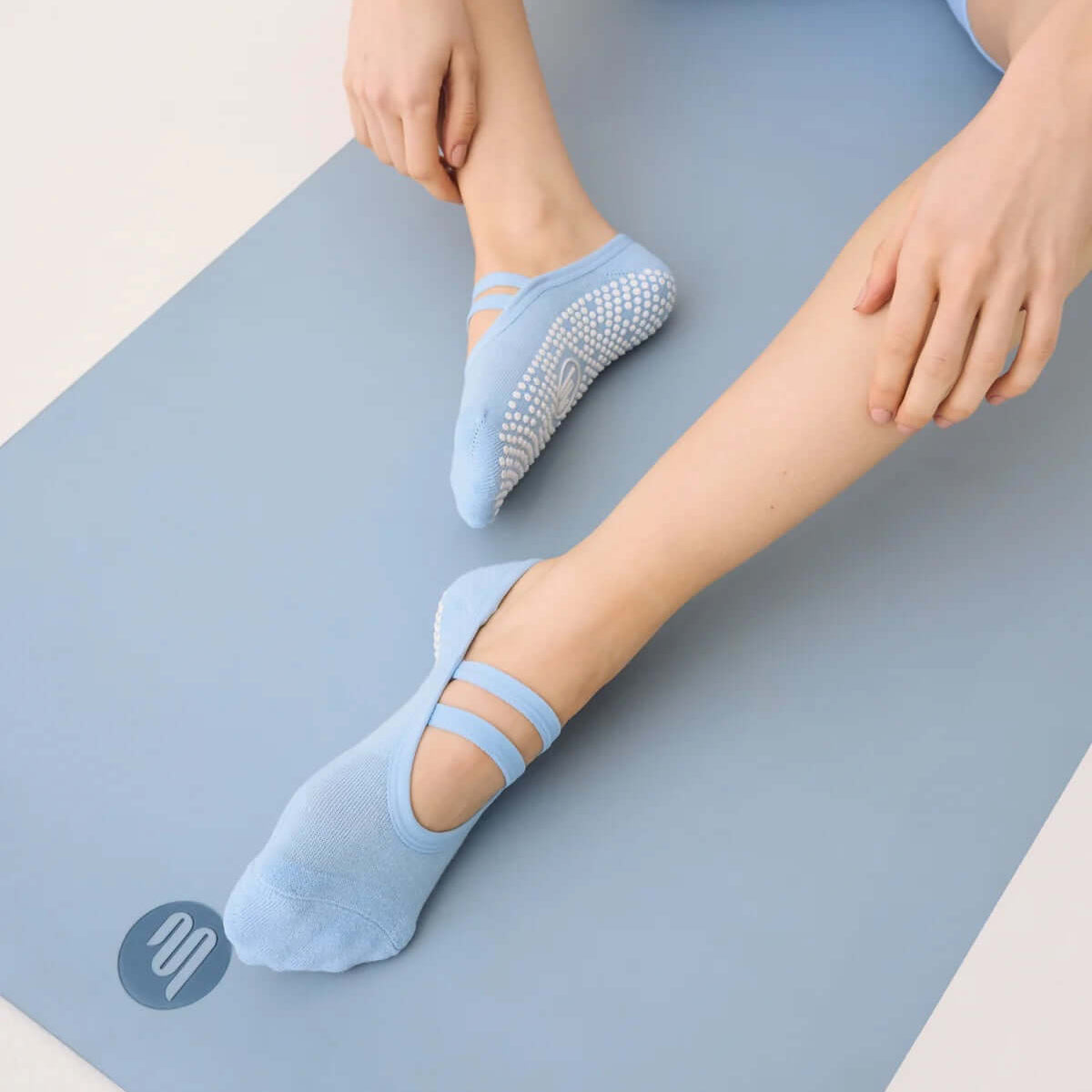 MoveActive Ballett-Grip-Socken - Puderblau