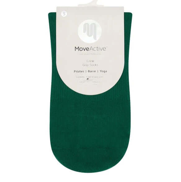 MoveActive Crew Grip Socks - Emerald Rose Stripe