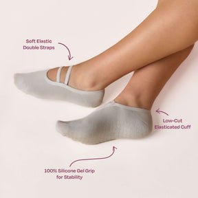 ÔWEAR Ballet Grip Socks in Grey, view 4