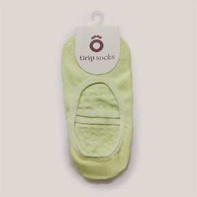 Ballet Grip Socks - Lime displayed with grip design and soft fabric for barre and yoga workouts.