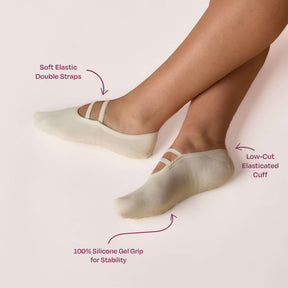 ÔWEAR Ballet Grip Socks in Off White, view 4