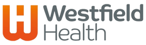 Logo of Westfield Health featuring an orange and gray color scheme.