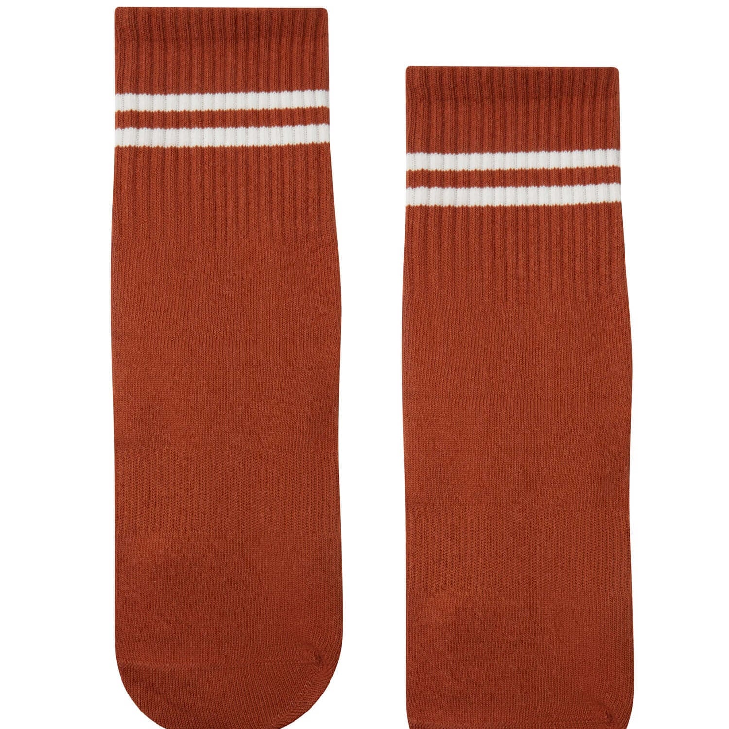 Pair of FOLD Caramel Striped Socks face on