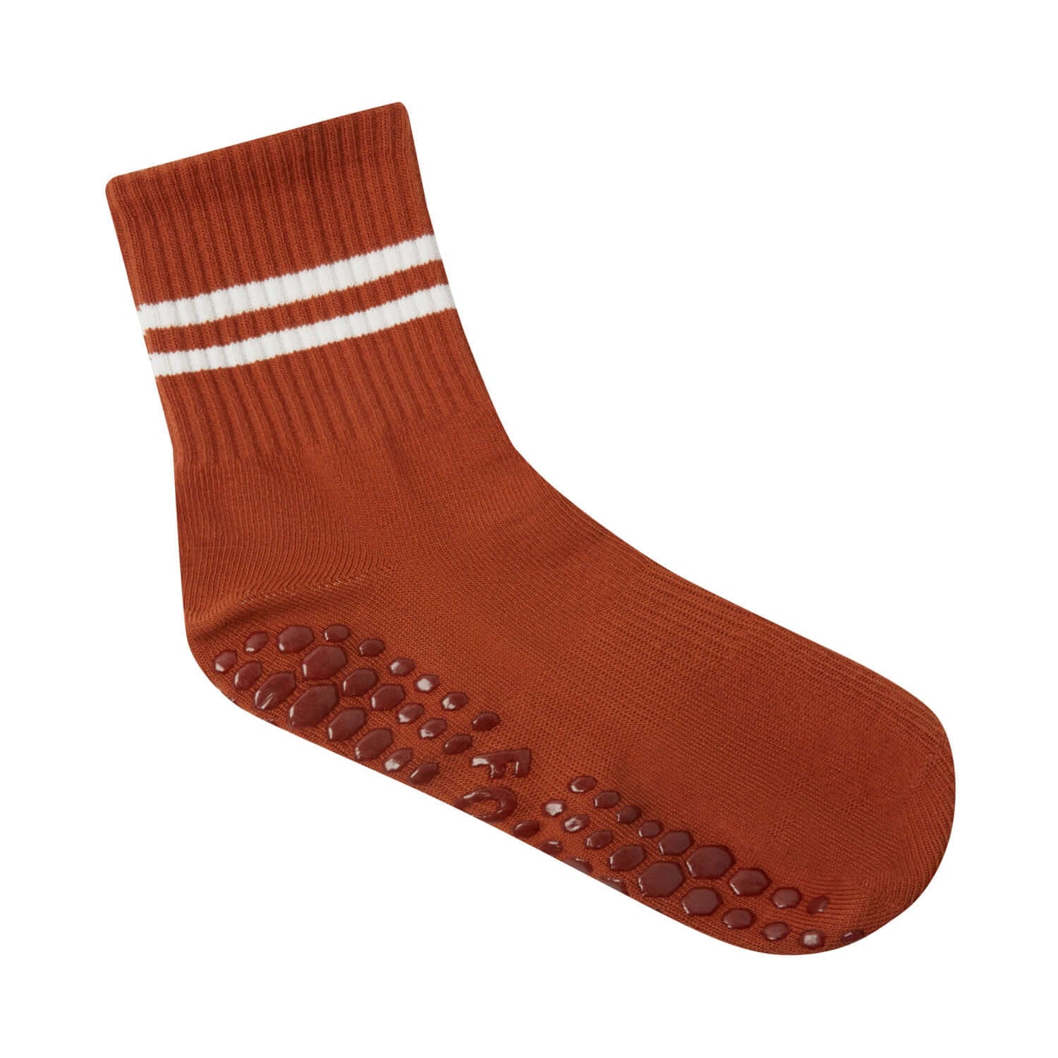 FOLD Striped Sock In Caramel Side View