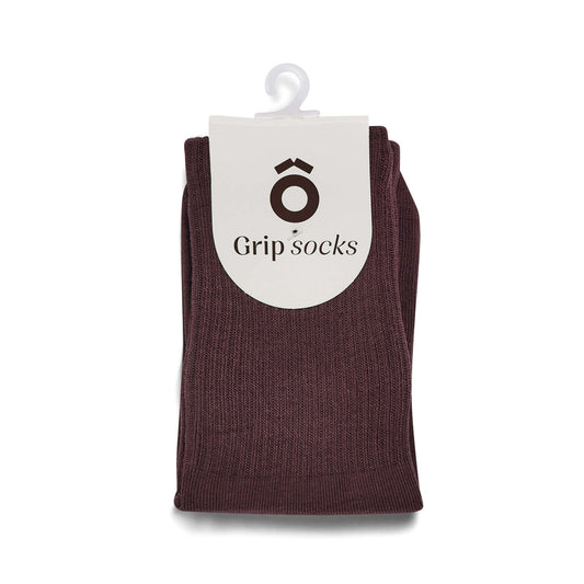 ÔWEAR Crew Sporty Stripes Pilates Grip Socks - Magenta