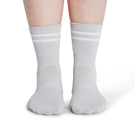 ÔWEAR Crew Sporty Stripes Pilates Grip Sokken - Timber Wolf
