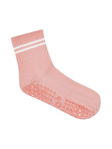 FOLD Crew Grip Socks - Sporty Stripe Rosewood Blush