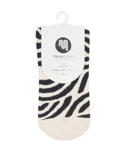 Move Active Crew Grip Socks - Monochrome Swirl