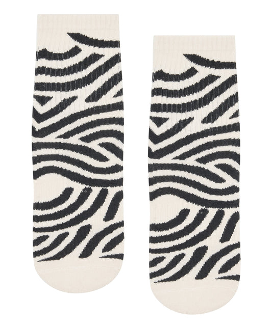 Move Active Crew Grip Socks - Monochrome Swirl