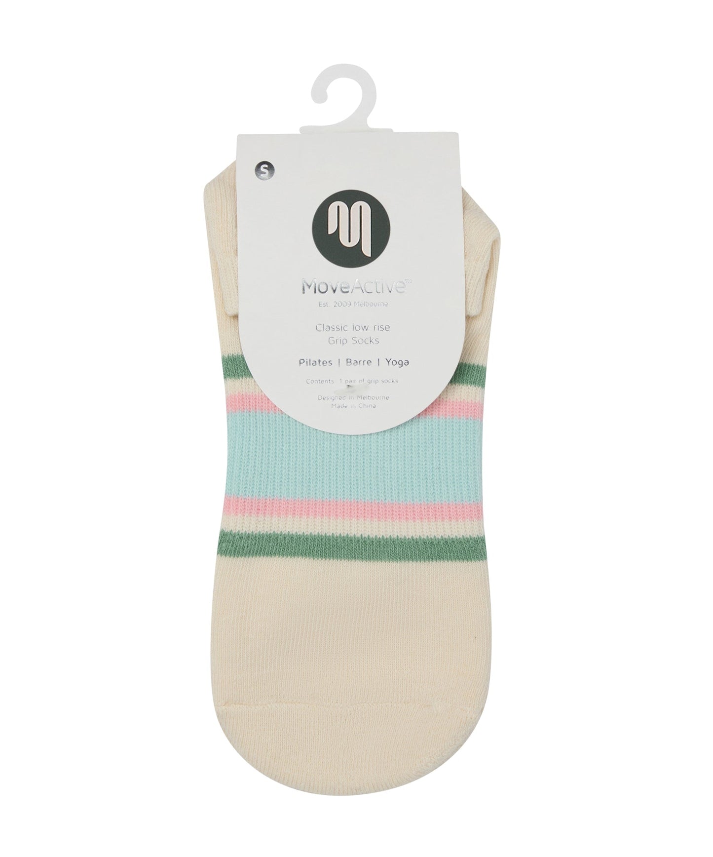 Move Active Classic Low Rise Grip Socks - Fleur