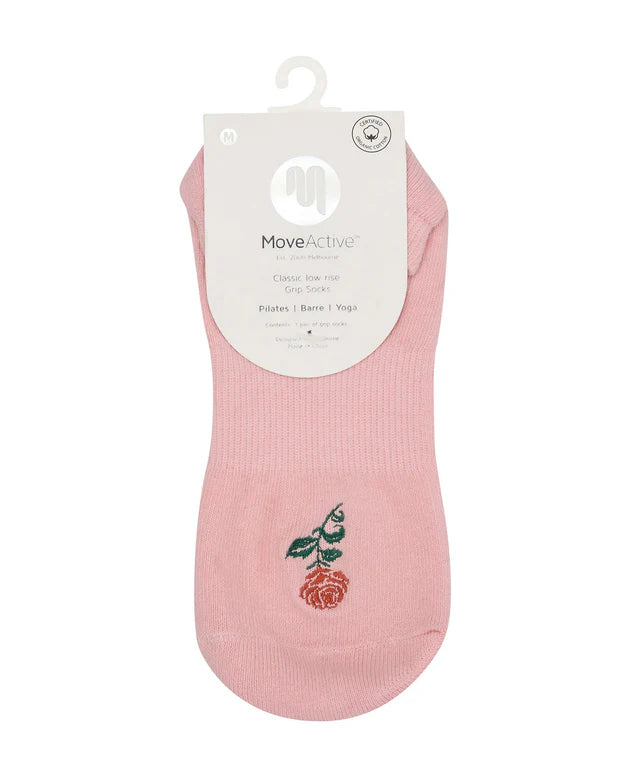 MoveActive Classic Low Rise Grip Socks - Vintage Rose