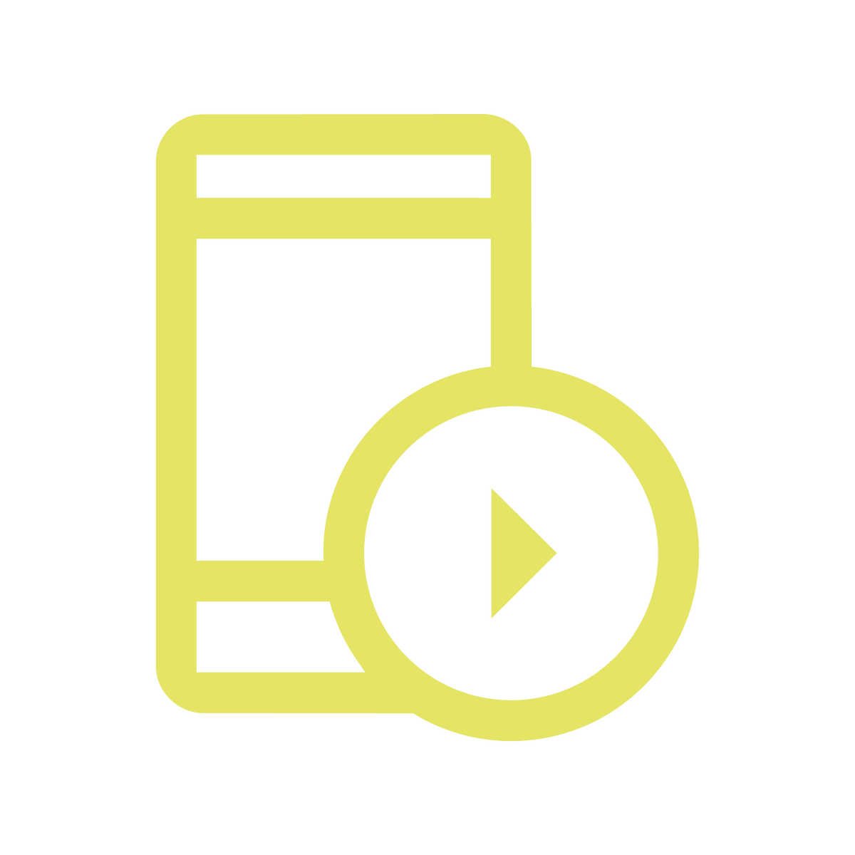 Illustration of a smartphone with a play button, symbolizing video playback on mobile devices.
