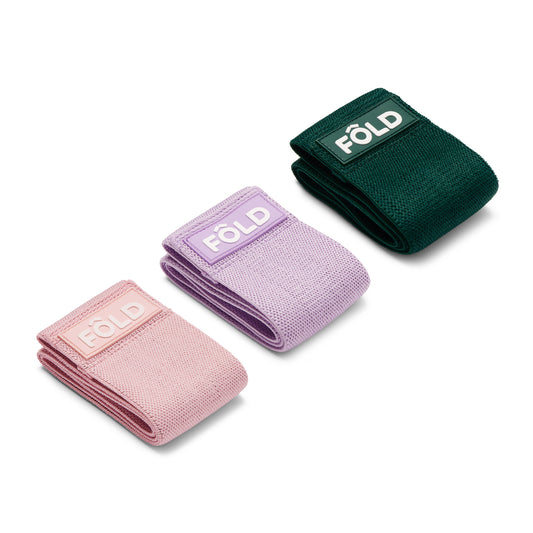 Pilates Resistance Bands Bundle - Rose Pink, Thistle Purple, Forest Green