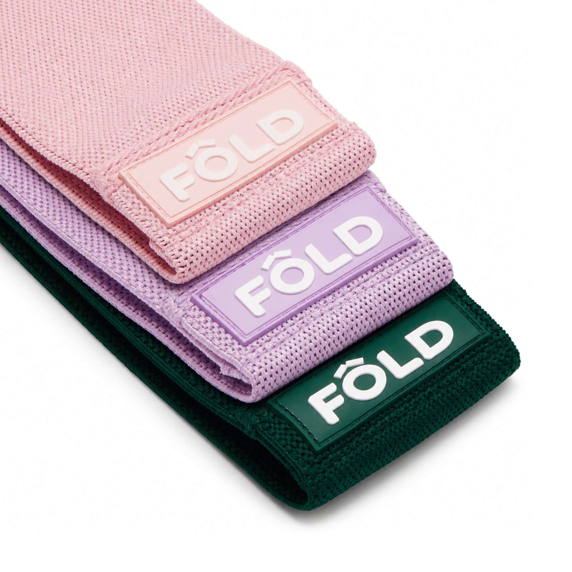Pilates Resistance Bands Bundle Rose Pink Thistle Purple Forest Green