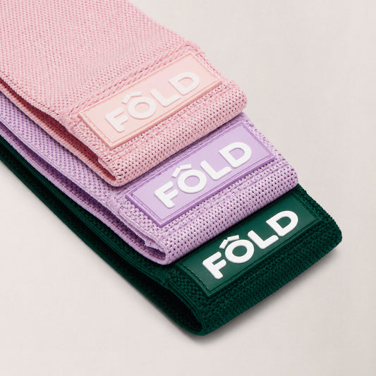 Pilates Resistance Bands Bundle - Rose Pink, Thistle Purple, Forest Green