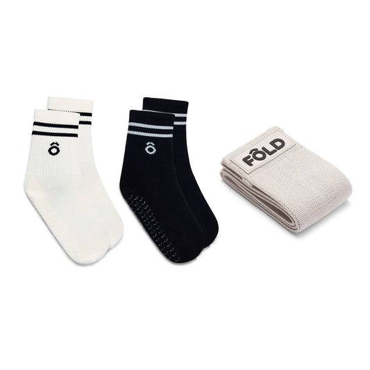 Crew Pilates Grip Socks and Resistance Band Bundle – Essentials