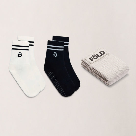 Crew Pilates Grip Socks and Resistance Band Bundle – Essentials