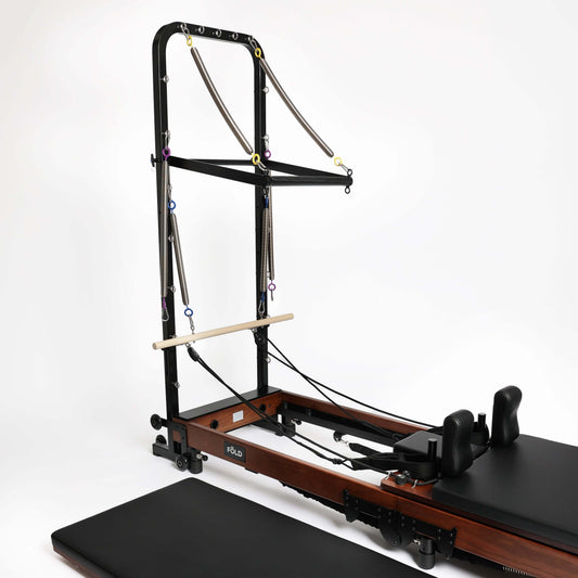 FÔLD Mat Convertor with the FÔLD Pilates TÔWER in Black