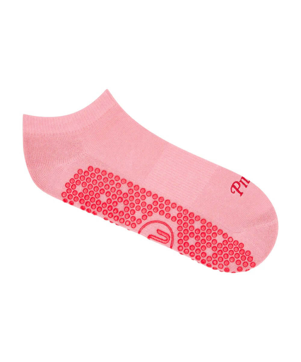 Low Rise Grip Socks - Pilates Club Rose