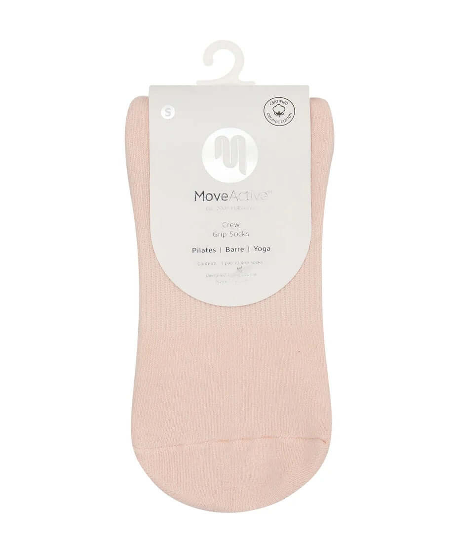 MoveActive Crew Grip Socks - Soft Pink