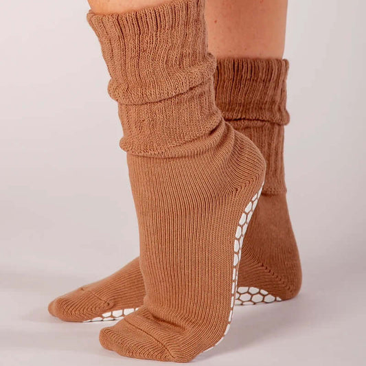 Scrunch Grip Socken - Mokka