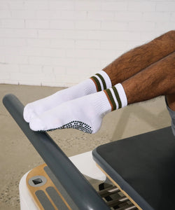 Men's Crew Grip Socks - Ivory Earth