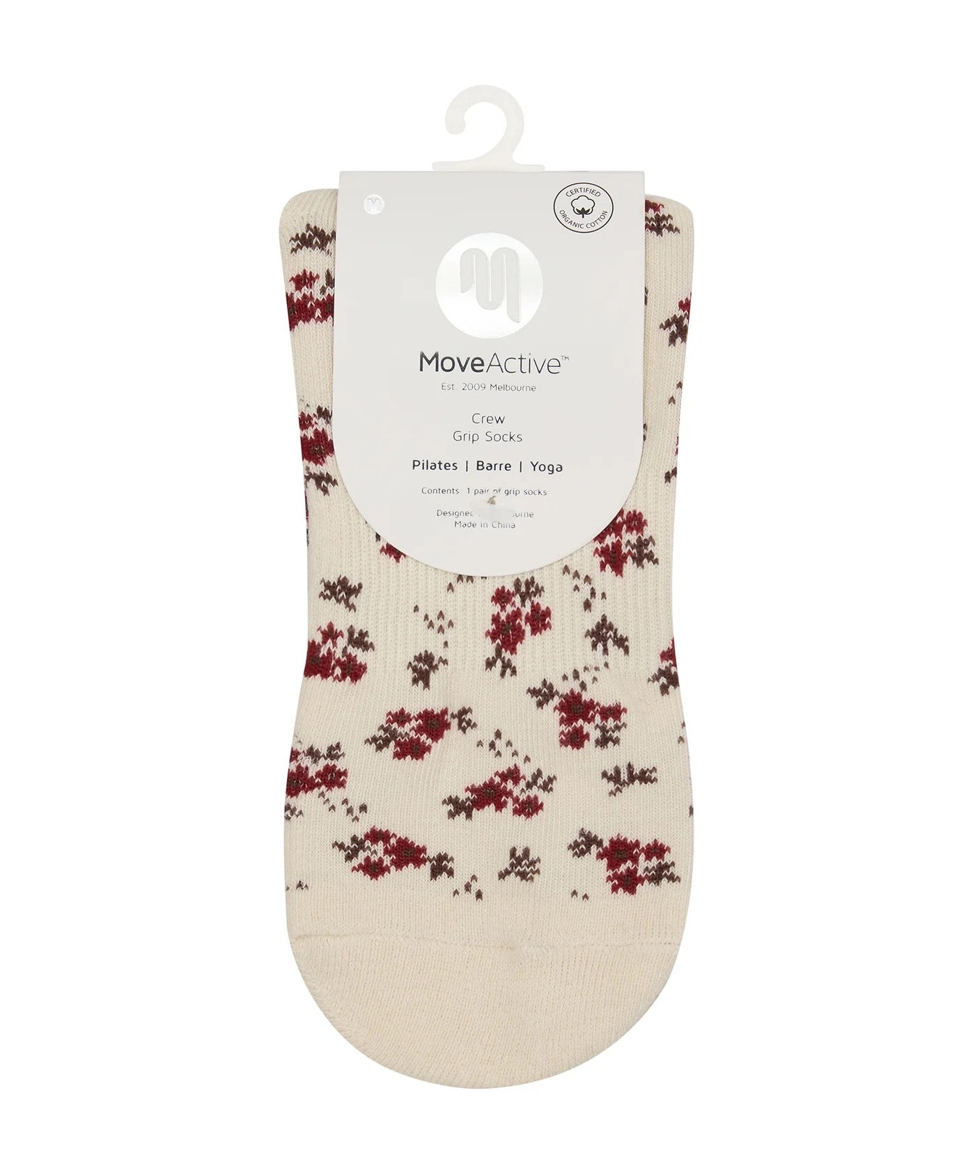 Quarter Crew Grip Socks - Ditsy Floral