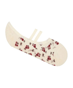 MoveActive Ballet Grip Socks in Ditsy Floral design made from organic cotton, offering a relaxed fit with versatile grip for comfort.