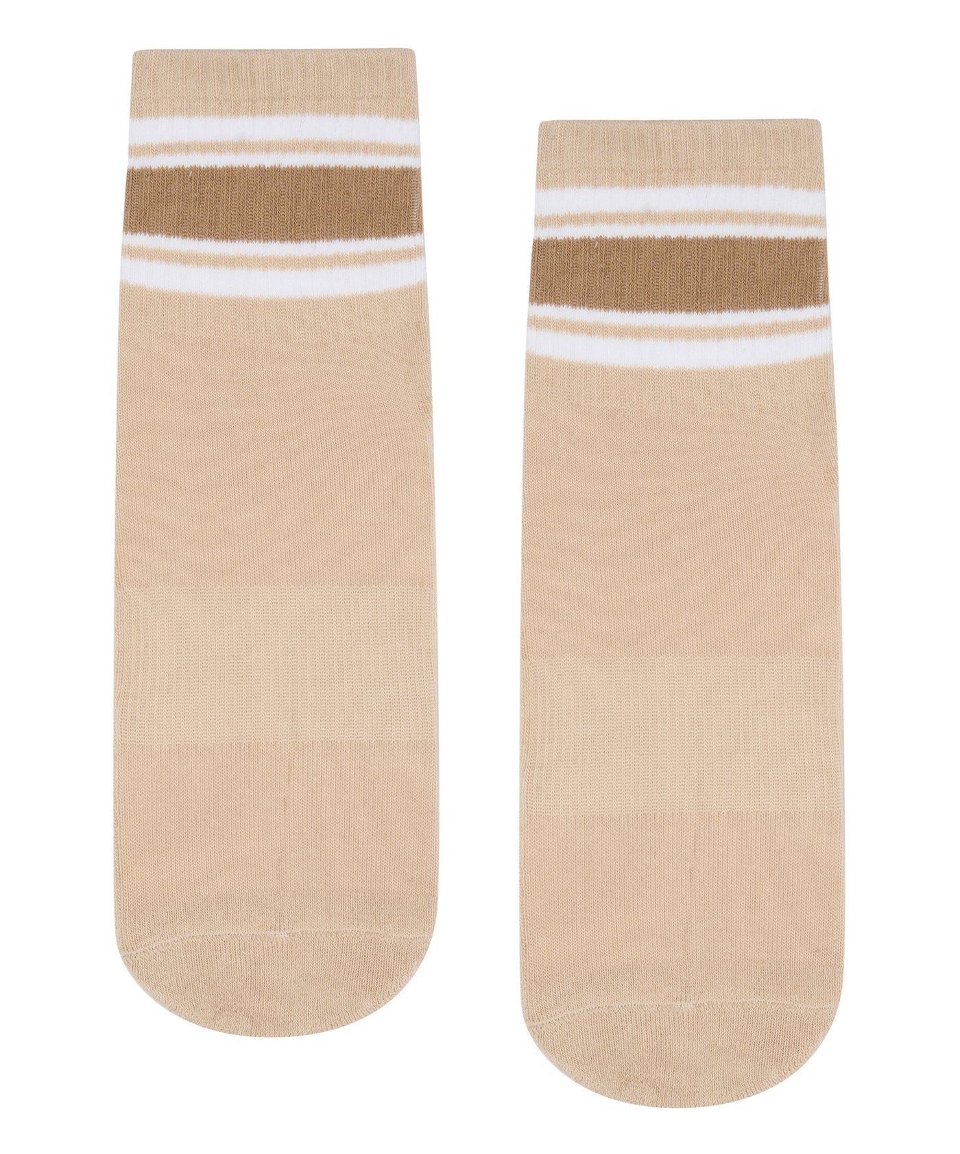 Move Active Scrunch Grip Socks - Beige Stripes