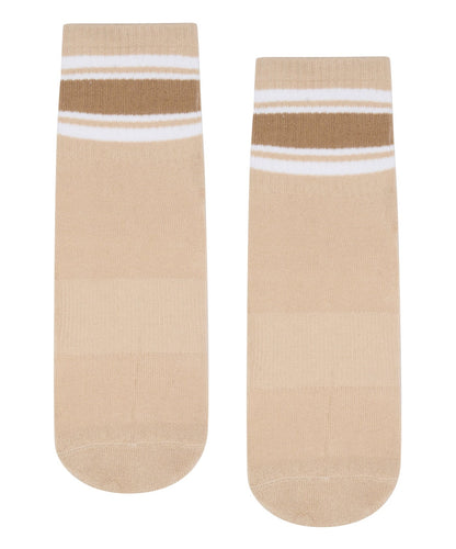 Move Active Scrunch Grip Socks - Beige Stripes