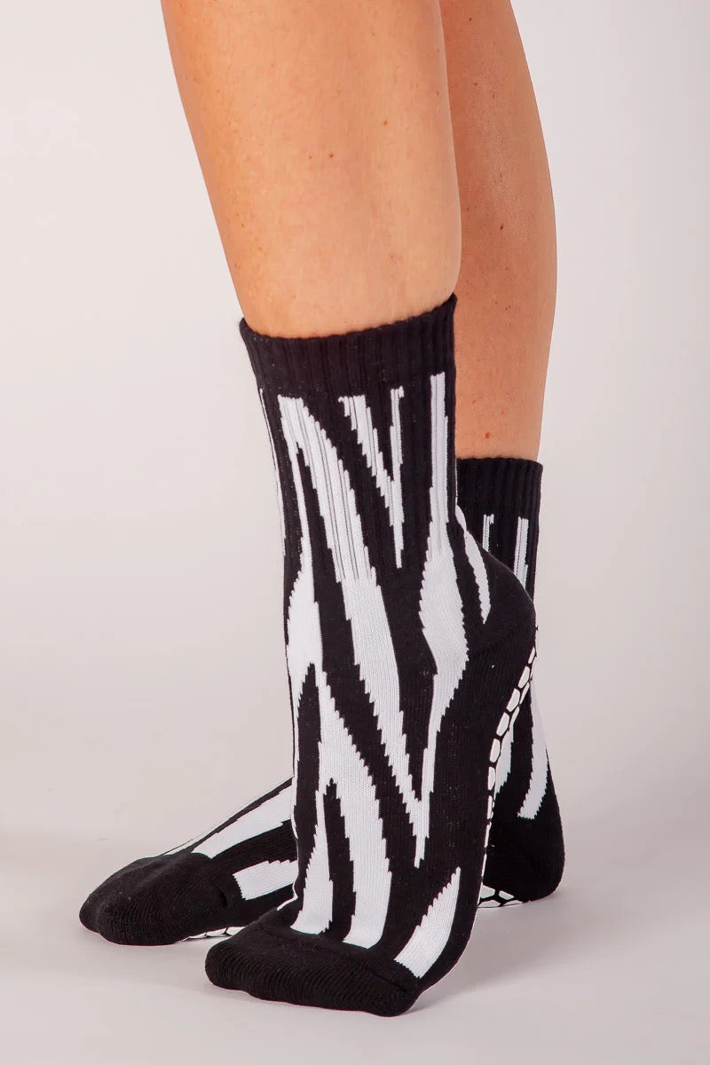 Crew Grip Socks - Zebra Stripes