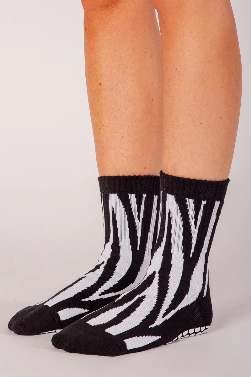 Crew Grip Socks - Zebra Stripes