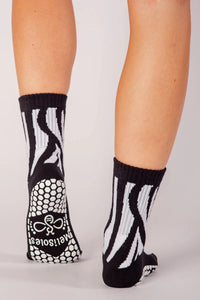 Crew Grip Socks - Zebra Stripes