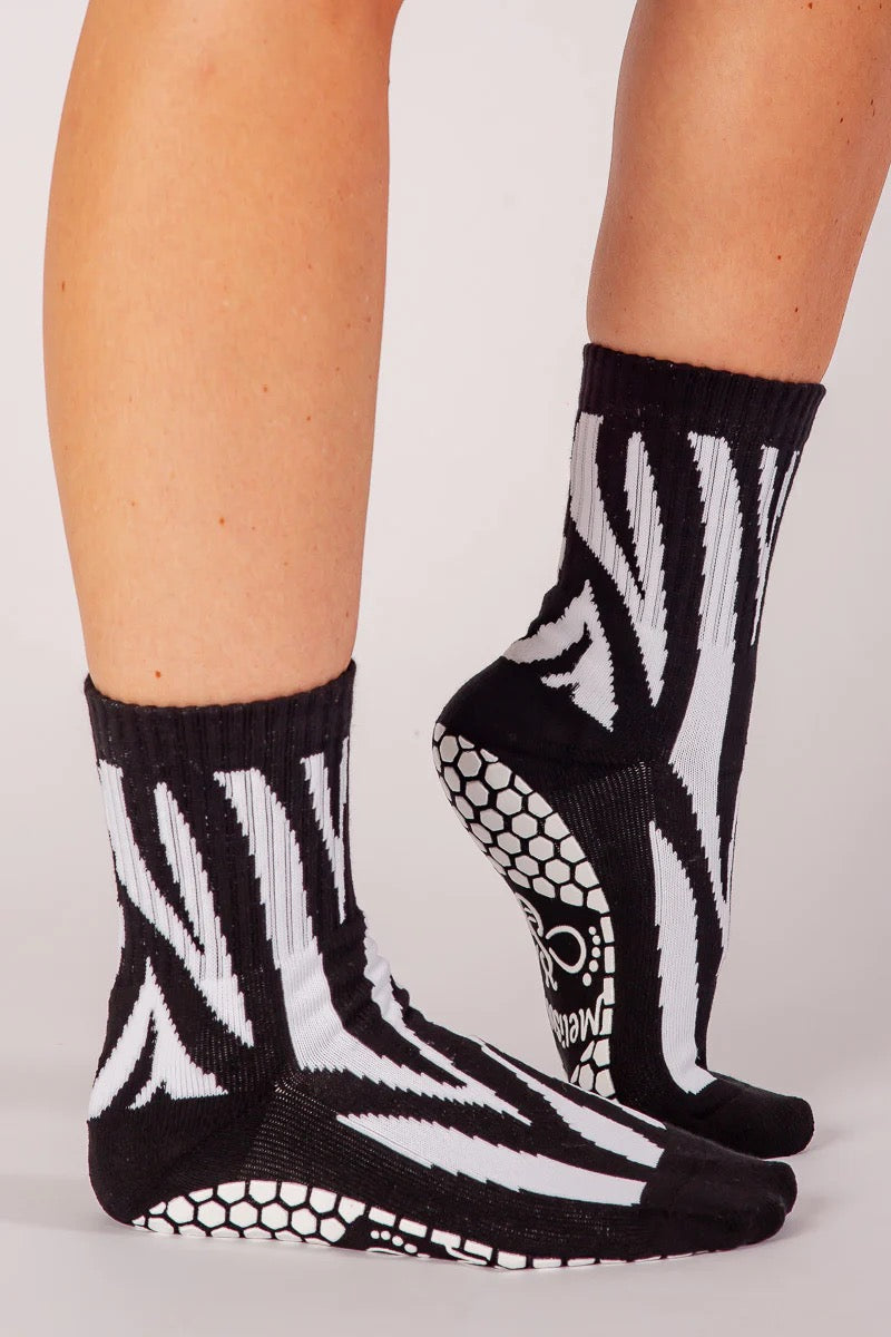 Crew Grip Socks - Zebra Stripes