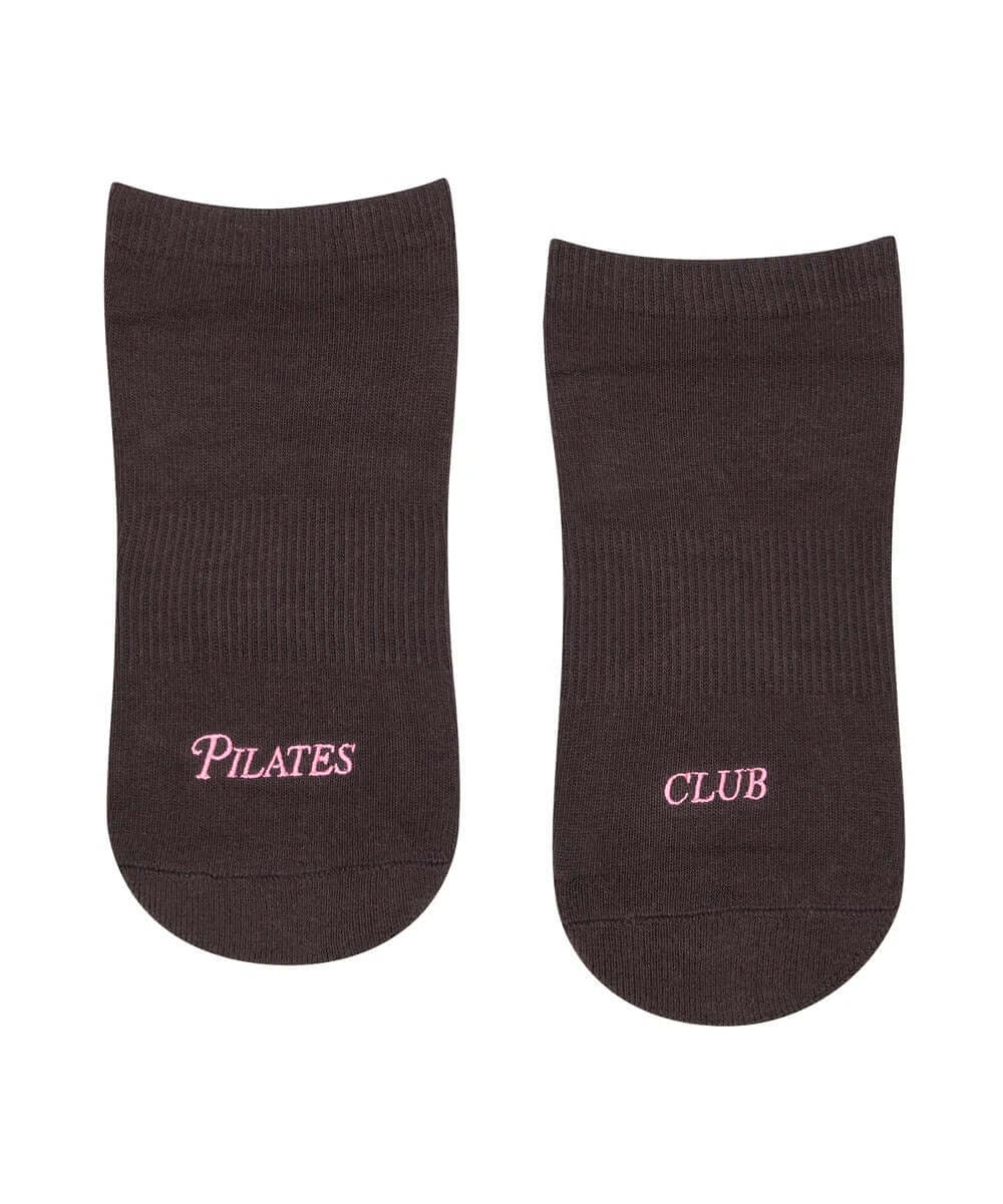 Low Rise Grip Socks - Pilates Club Chocolate