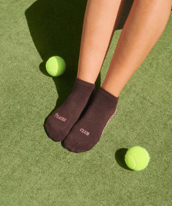 Low Rise Grip Socks - Pilates Club Chocolate