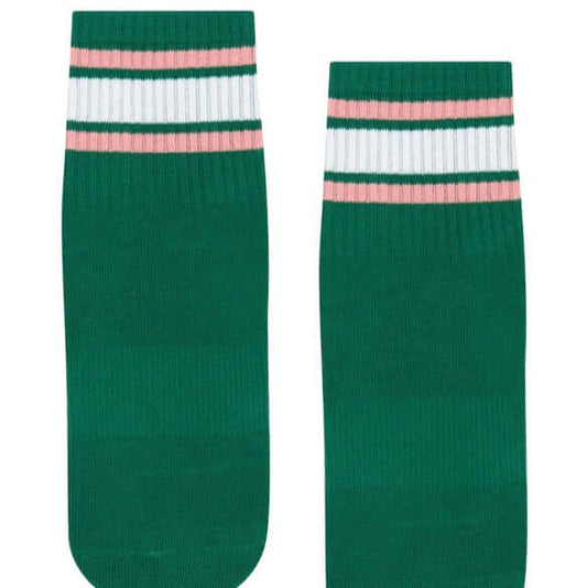 MoveActive Crew Grip Socken – Smaragdrosa gestreift