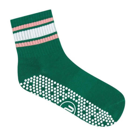 MoveActive Crew Grip Socken – Smaragdrosa gestreift