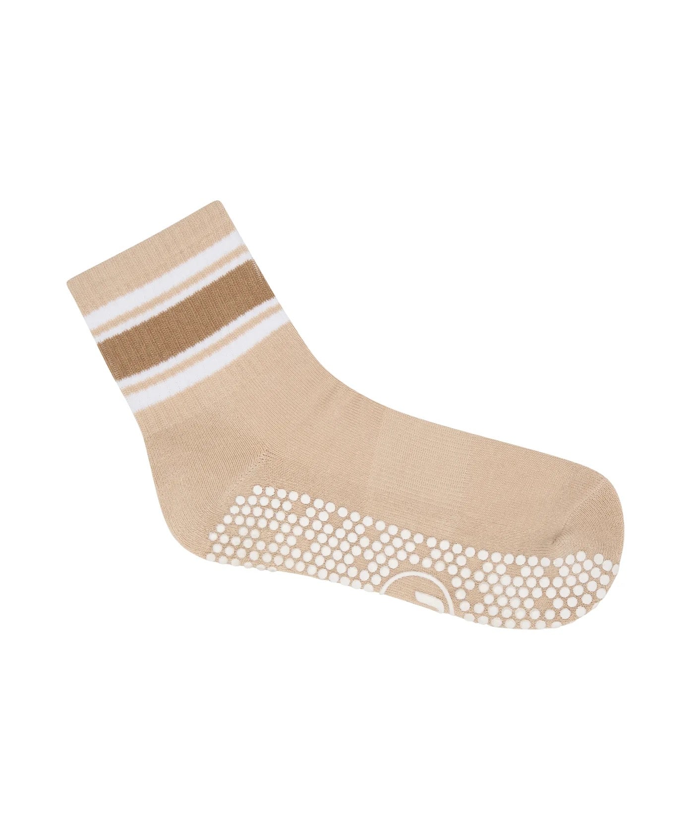 Move Active Scrunch Grip Socks - Beige Stripes