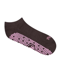 Low Rise Grip Socks - Pilates Club Chocolate