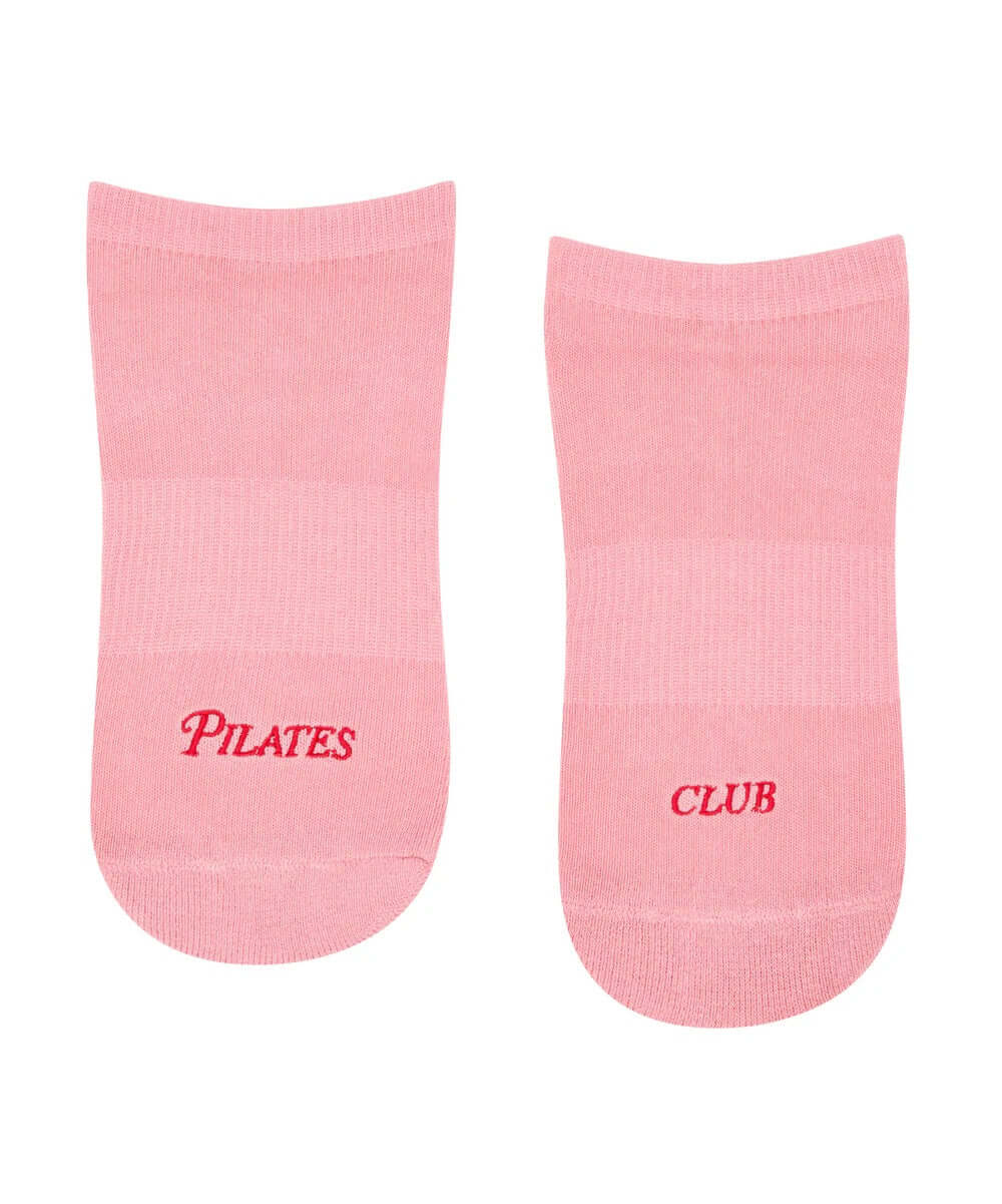 Low Rise Grip Socks - Pilates Club Rose